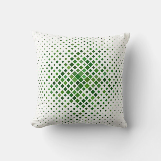 Coussin Modern Green Geometric Pattern Throw Pillow (Recto)