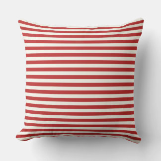 Coussin Modern Half-Inch Crimson Red & White Stripe 
