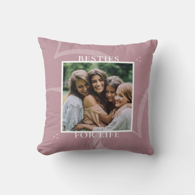Coussin Modern Minimal Pink Chic Typography Galentine's (Recto)