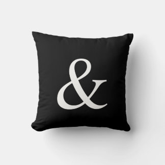 Coussin Modern Minimalist Black and White Ampersand 