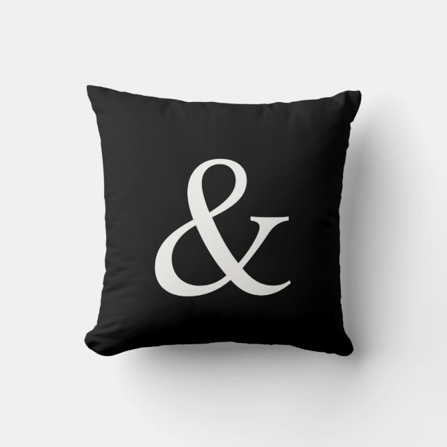 Coussin Modern Minimalist Black and White Ampersand  (Recto)