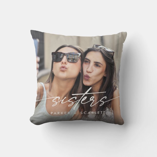 Coussin Modern Sisters Create Your Own Photo Script (Recto)