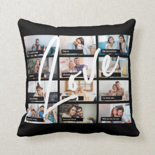 Coussin Moderne 12 photo collage personnalisé zoom amis éc