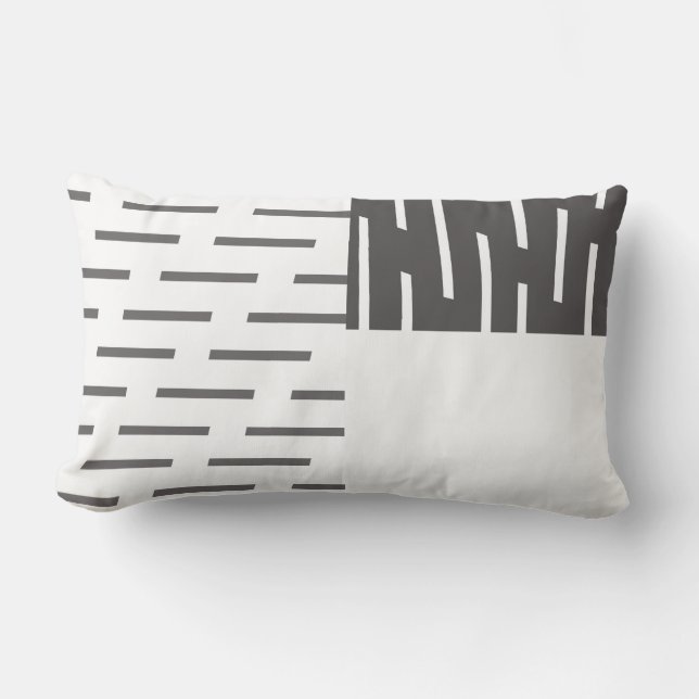 coussin moderne abstrait motif gris et blanc (Recto)