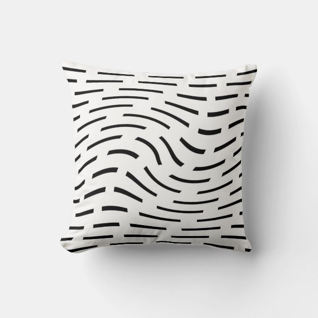 coussin moderne abstrait motif noir et blanc (Recto)