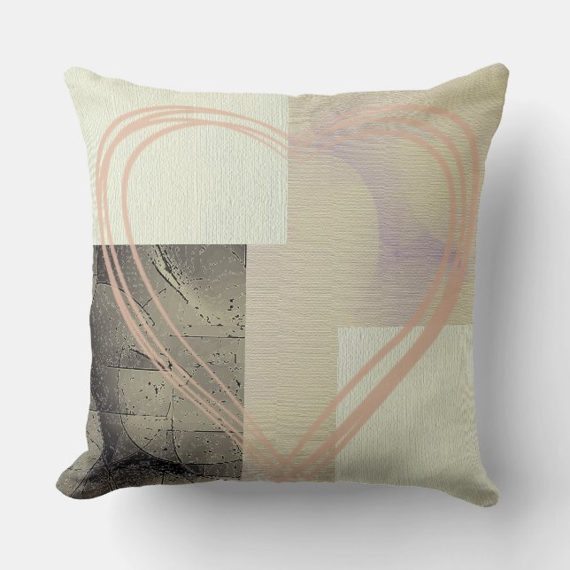 Coussin Moderne Abstrait Noir Blanc Et Gris (Recto)
