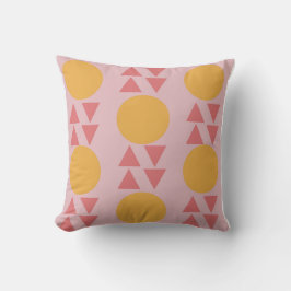 coussin moderne Abstrait rose jaune