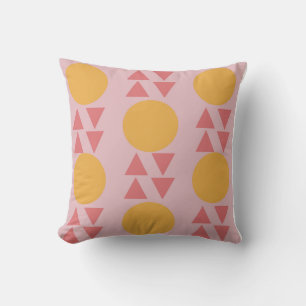 coussin moderne Abstrait rose jaune