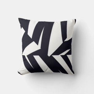 coussin moderne audacieux design rayé noir et blan