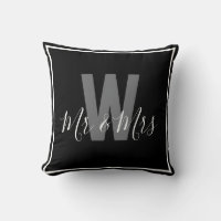 Moderne Bordure Monogramme Noir Blanc Monsieur Mad
