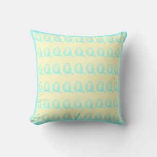 Coussin moderne CATS blanc et turquoise