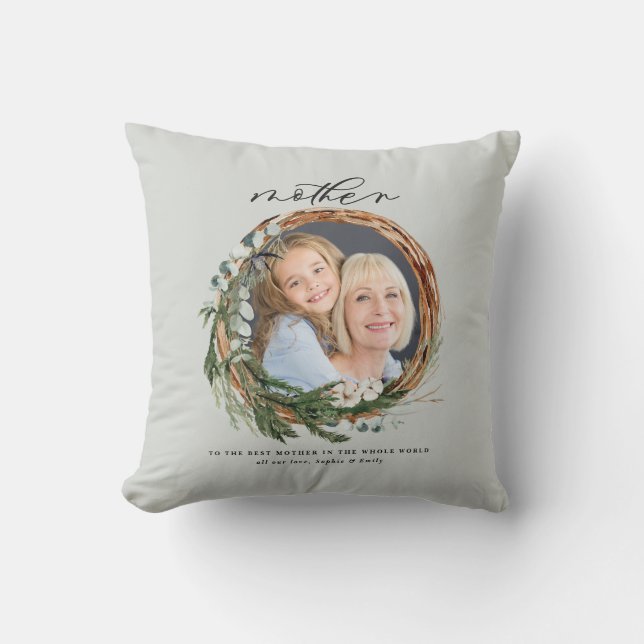Coussin Moderne chic élégante feuille de couronnes photo m (Recto)