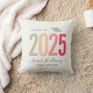 Coussin Moderne Chic Graduation Blush Pink Grad Photo