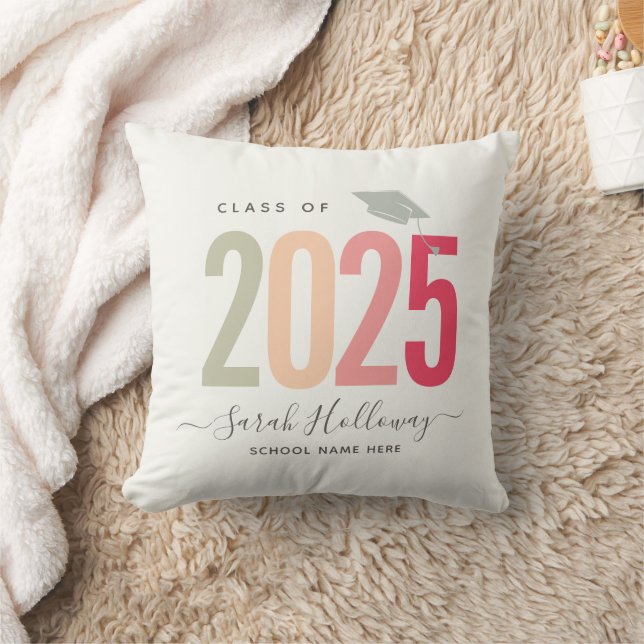 Coussin Moderne Chic Graduation Blush Pink Grad Photo (Couverture)