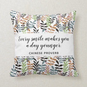 Coussin Moderne coloré Inspirant Soyez heureux Citation Ve