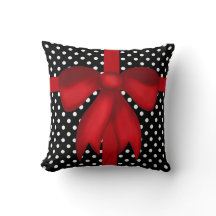 Coussin moderne de Noël, pois de B&W avec l'arc