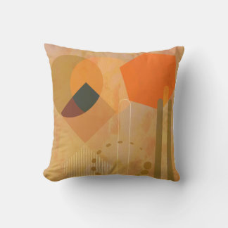 Coussin moderne du milieu du siècle abstrait avec couleur