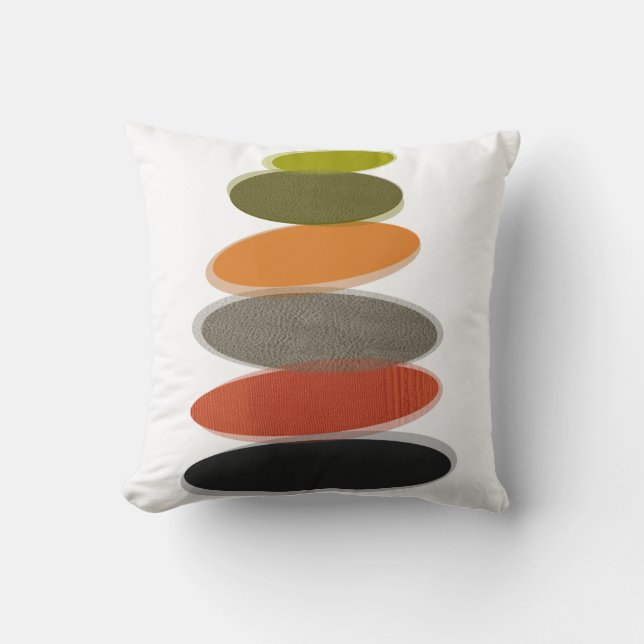 Coussin moderne du milieu du siècle Ovales Motif # (Recto)