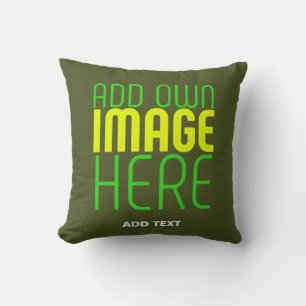 COUSSIN MODERNE ÉDITABLE ARMÉE VERT IMAGE MODÈLE TEXTE