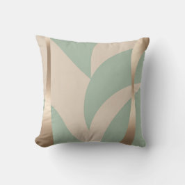 Coussin Moderne Elégant Beige & Vert Vert Or Accent