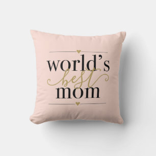 Coussin Moderne Elegant Blush Pink and Gold Worlds Best Mo
