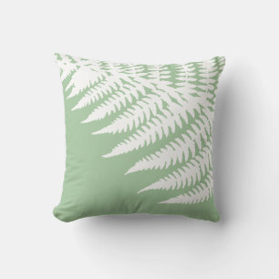 Coussin Moderne Elégante Ferne Blanche Lumière Sage Vert