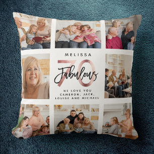Coussin Moderne Fabuleux 70e anniversaire Photos Rose Gold
