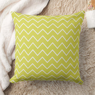 Coussin Moderne Fluorescent Vert Zig Zag Chevron Motif