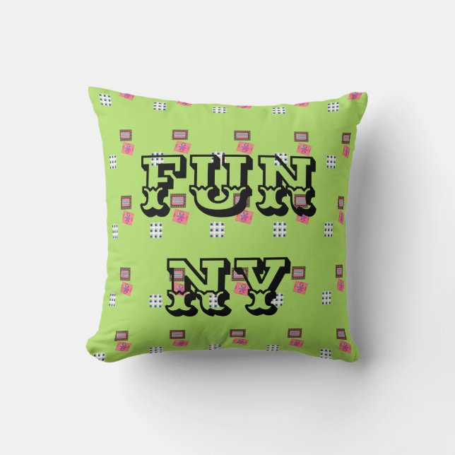 COUSSIN MODERNE FUNNY KID'S NOIR -CLAIR VERT (Recto)