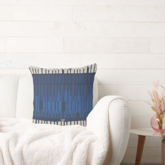 Coussin Moderne Géométrique Abstraite Bleue
