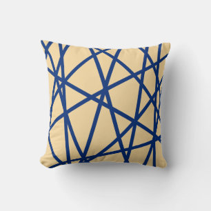 Coussin Moderne Géométrique Bleu Pastel Rose Lignes Abstra