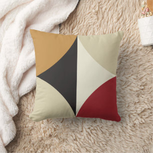 Coussin Moderne géométrique rétro en forme de soleil du mi