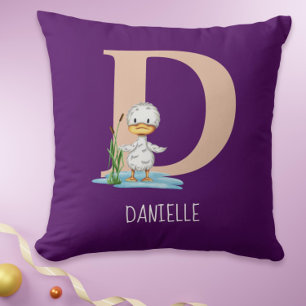 Coussin Moderne Initiale D Monogramme Canard Enfants Nurse
