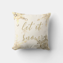 Coussin Moderne Laisser neiger Golden Sparkflakes Snowflak