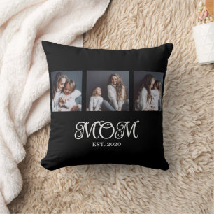 Coussin Moderne Maman Établi Écriture Noir 3 Photo