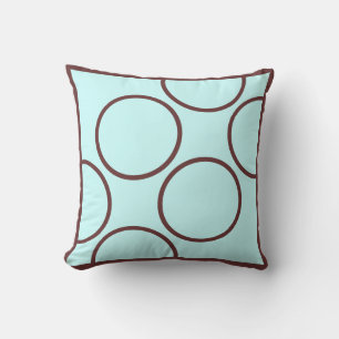 coussin moderne marron et turquoise