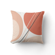 Moderne Mid-Century Abstrait Geo Pastel Terracotta