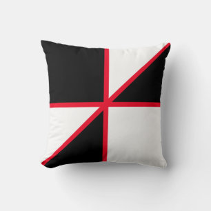 Coussin Moderne Noir Rouge et Blanc