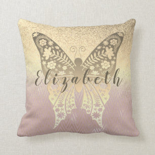 Coussin Moderne Pailleté Rose Gold Féminin