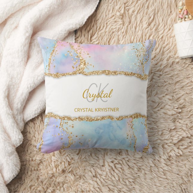 Coussin Moderne Pastel Colours Parties scintillant or Mono (Couverture)