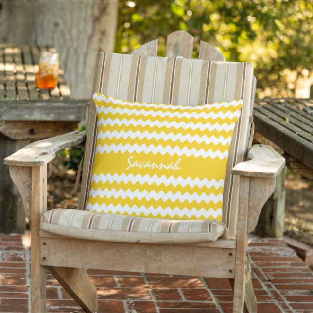Coussin Moderne Personnalisé Choisir Couleur Motif Zigzag (Chaise)