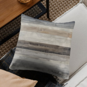 Coussin Moderne rayure neutre beige taupe gris