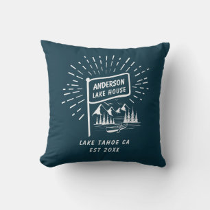 Coussin Moderne Rétro Famille Nautique Lac Maison Marine B