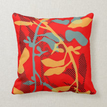 Coussin moderne rouge de feuille d'automne