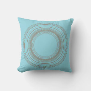Coussin Moderne topographie psychédélique bleu clair et ta
