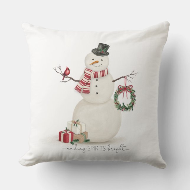 Coussin Moderne vintage Holiday snowman (Recto)