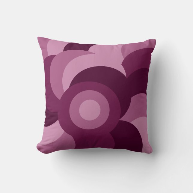 Coussin moderne violet abstrait géométrique (Recto)