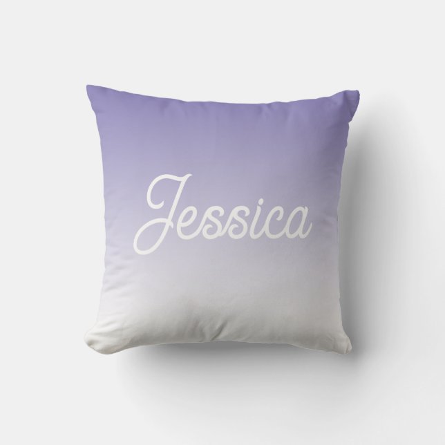 Coussin (Modifiable) Ombre couleur violet clair et votre t (Recto)