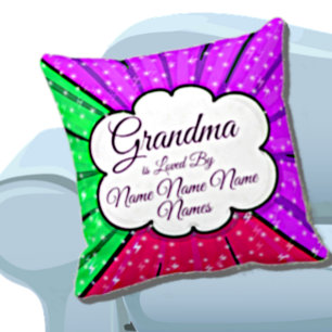 Coussin Modifier Ajouter Des Noms Grand-Mère Est Aimée Par