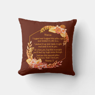 Coussin Modifier le texte Ajouter le nom Boho Flower Frame